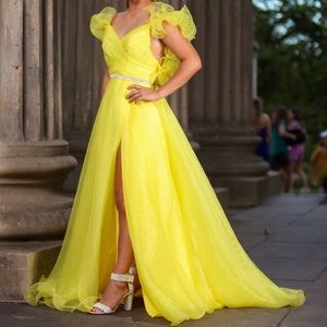 Yellow Homecoming Court/Prom Dress